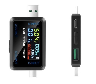 multi USB Power Meter 4,5-36V DC 8A max. Kapazität Tester In & Out: Typ A & C