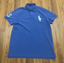 Polo Ralph Lauren Polo Mens Extra Large Big Pony Custom Slim Fit Blue
