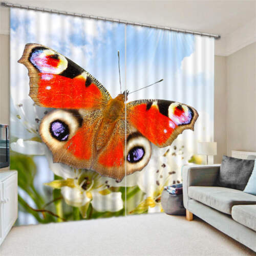 Inachis European Peacock Buttery 3D Blockout Photo Printing Curtains Drap Fabric