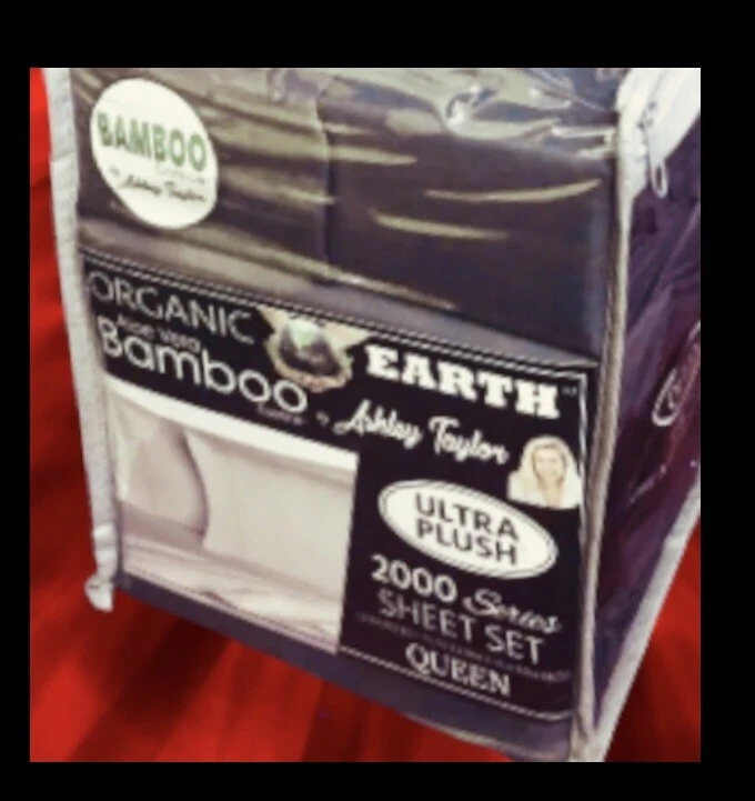 * Juego de sábanas de bolsillo profundo de bambú aloe vera de enfriamiento Ashley Taylor 2000 TALLA REINA Foto 3 de 4