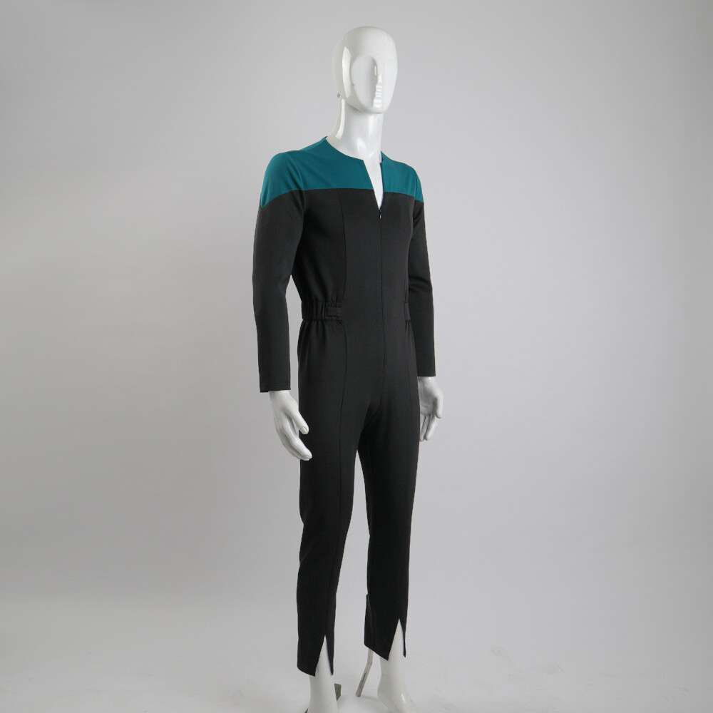 Cosplay DSN Adult DS9 Male Blue Starfleet Uniform Jumpsuit