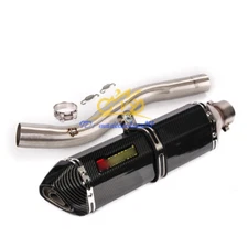 For Honda CBR600F4i 2001-2007 Slip On Mid Link Pipe Exhaust Muffler Tips 470mm