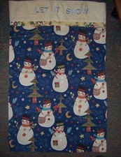 VINTAGE HANDMADE Snowmen "LET IT SNOW" Christmas Standard Pillow Case