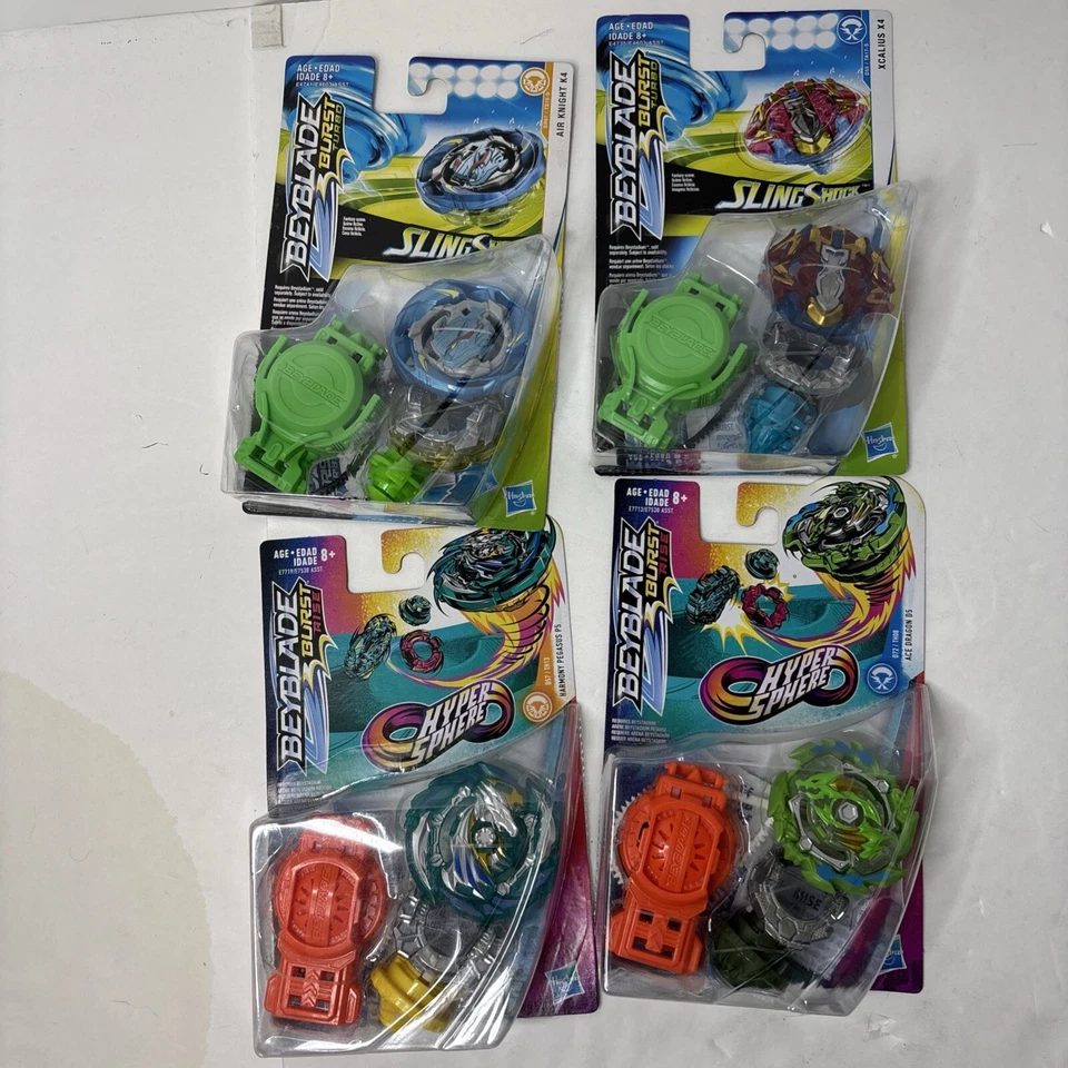 Lote de 4 disparos mixtos Beyblade Burst Rise y turbo Sling ~ SELLADOS EN PAQUETE. Foto 3 de 3