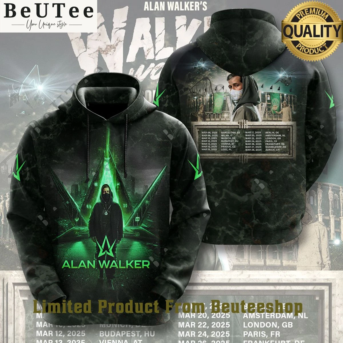 DJ A Walker Walker World Tour 2024 2025 3D Hoodie