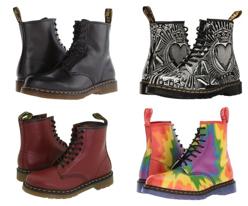 Zapatos de Hombre Dr. Martens 1460 8 Ojo De Cuero Botas 11822006 Rojo Negro  Suave Napa | eBay