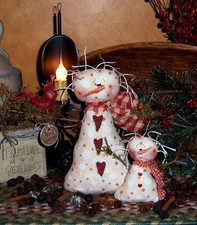 Primitive Valentine Snowmen Doll Ornie Bird Paper Pattern 272