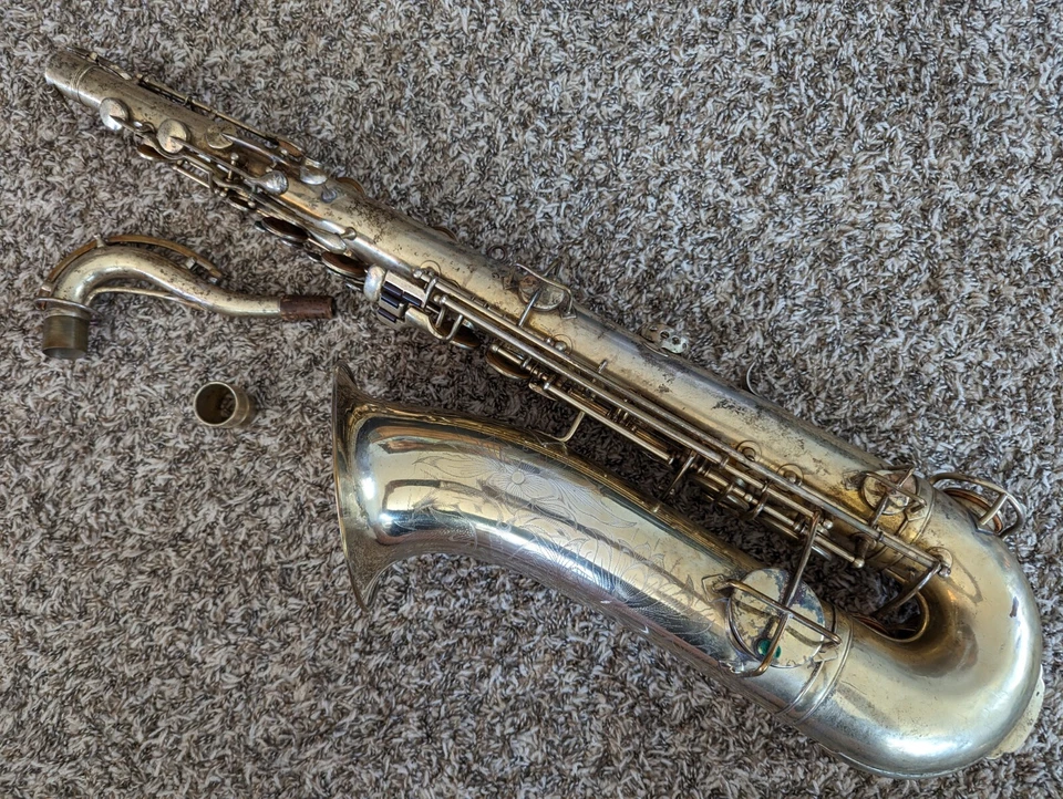 Nuevo saxofón tenor completo verdadero chapado en oro King para resto SN's a juego: 140905 Foto 3 de 4