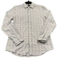 NEW The Men's Store at Bloomingdale's Check Button Down Shirt Gray Size X-Large