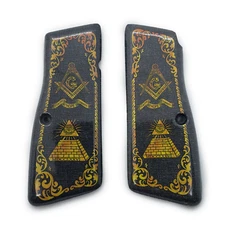 Custom Browning Hi power Grips Art Grips Masonic Browning Grips