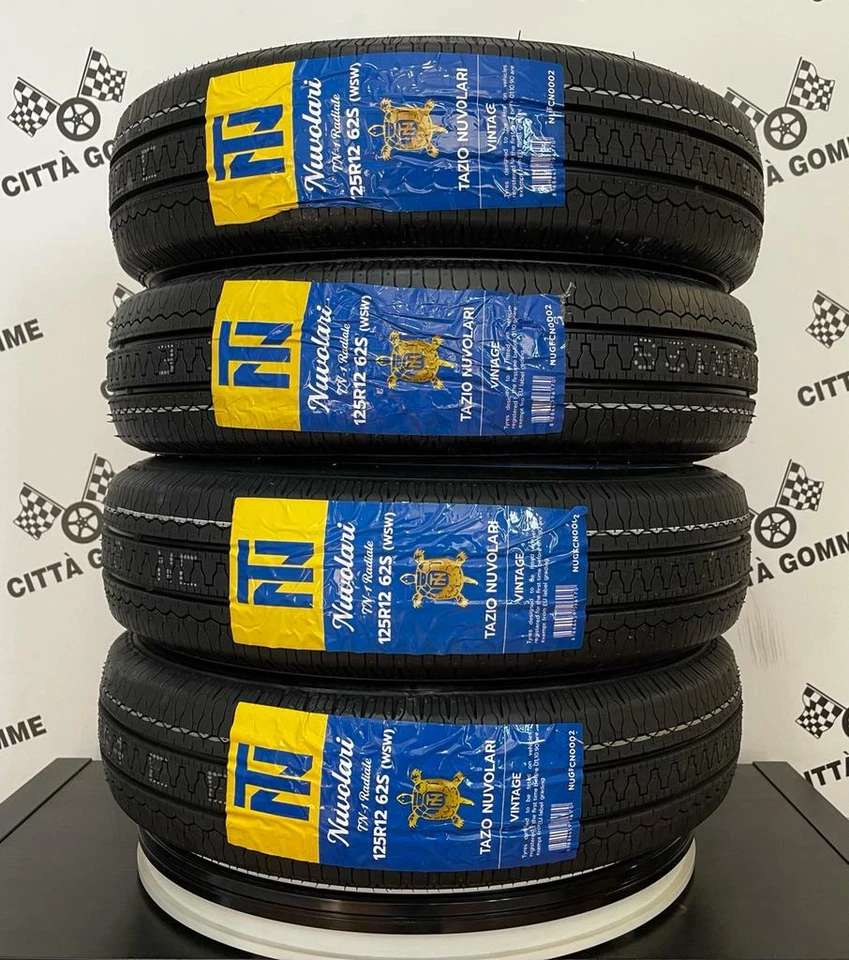 4 Pneumatici nuovi 125R12 62S Nuvolari Fascia Bianca 25mm Fiat 500 epoca F L R - Image 2 of 4