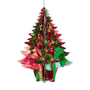 Albero Di Natale 40cm.Verde Rosso Natale 2 Tono Lamina Soffitto Decorazioni 40cm Albero Ebay