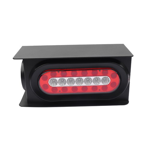Kit de carcasa de cajas de acero con luces de remolque de 2 piezas con luces traseras LED ovaladas rojas/blancas de 6" - Imagen 4 de 11