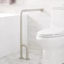 Signature Hardware 327001 Pickens 23" Wall-to-Floor Grab Bar - Brushed Steel