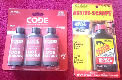 New Lot_Active-Scrape & Code Red Doe Estrous_Premium Blended Deer Hunting Lure