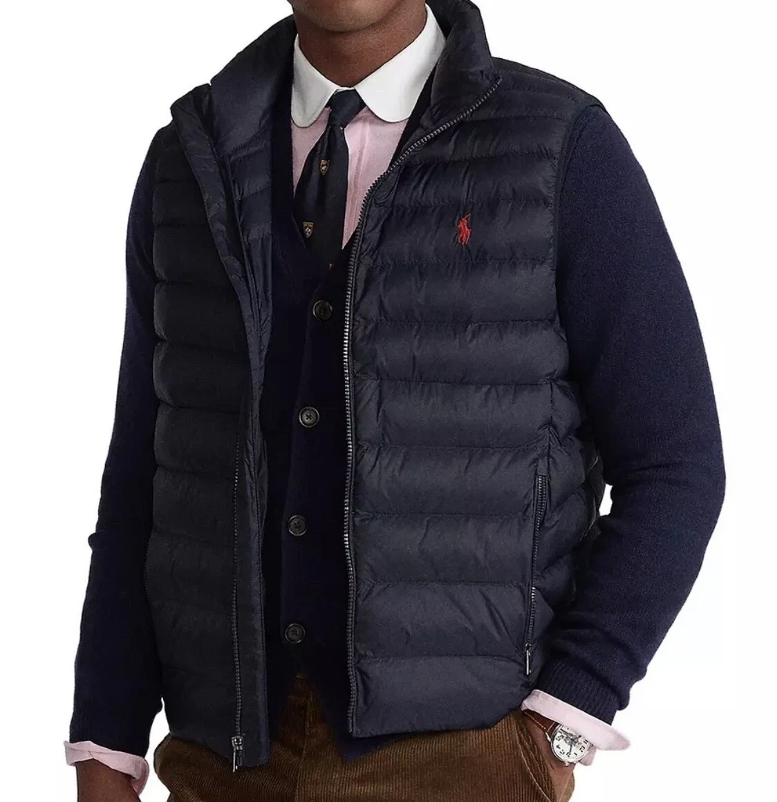 POLO Ralph Lauren DOWN Navy Blue Vest Mens Size Small New Fast Shipping