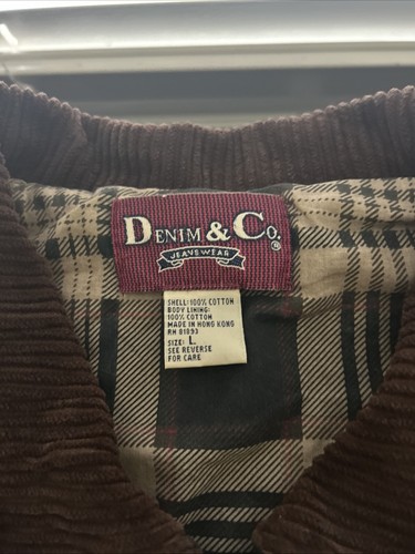 Vintage Denim & Co Denim Jacket Mens Large Black Blanket Lined - Picture 2 of 10