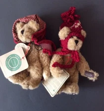 Vintage BOYDS BEAR  Two Sweet Bears Archive Collection Nubby Brown Bears Tags