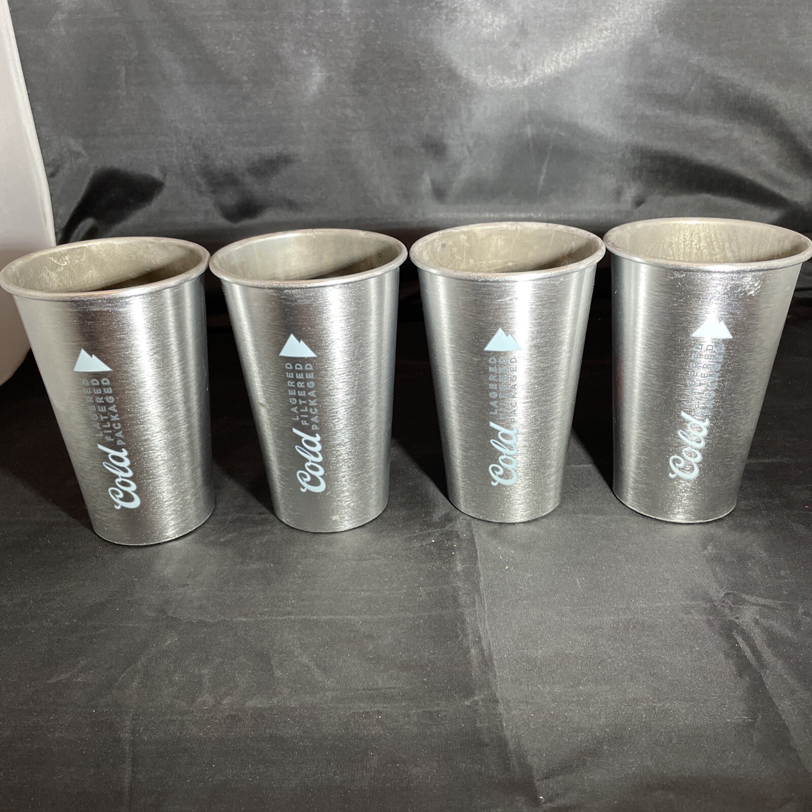 4 Coors Light Aluminum Beer Cups Metal Silver eBay