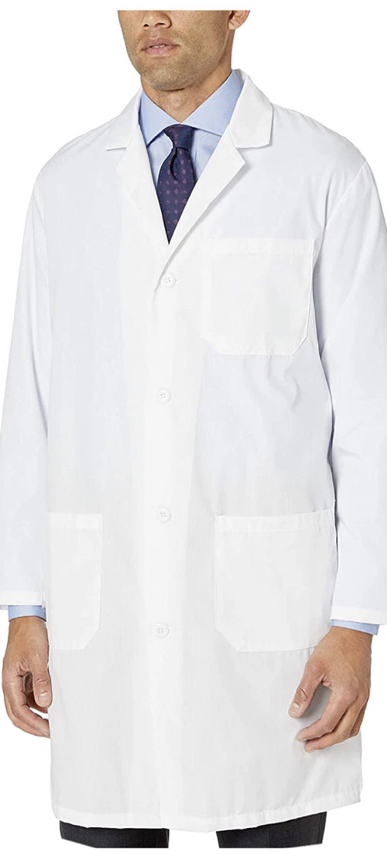 Fashion Seal Healthcare Knee Length White Lab Coat w/Pockets SZ 3XL Style 3495