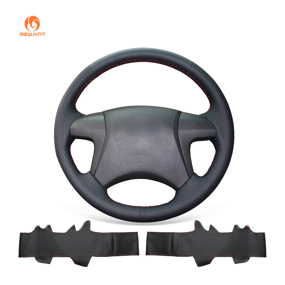 Black PU Leather Car Steering Wheel Cover for Toyota Kluger Aurion Estima Noah