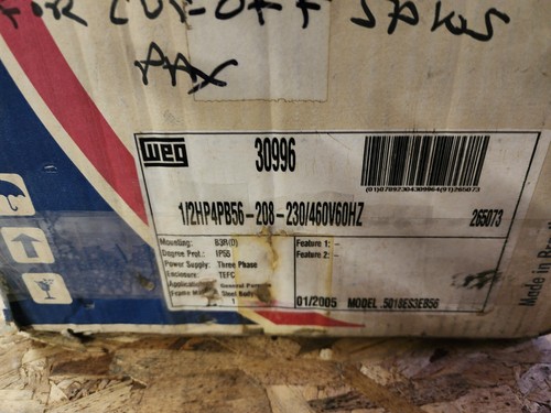 Weg 1/2 HP 3 Ph B56 Fr 60 HZ 1730 RPM Inverter Duty Motor Nema MG1 part 30 & 31 - Picture 12 of 12