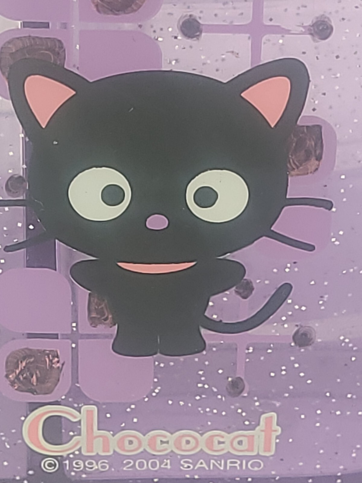 VTG SANRIO CHOCOCAT PURPLE SPARKLE PENCIL HOLDER DRAWERS DESK ORGANIZER 2004 MIN