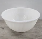 Vintage Fire King Oven Ware 9" White Swirl Glass Mixing Bowl