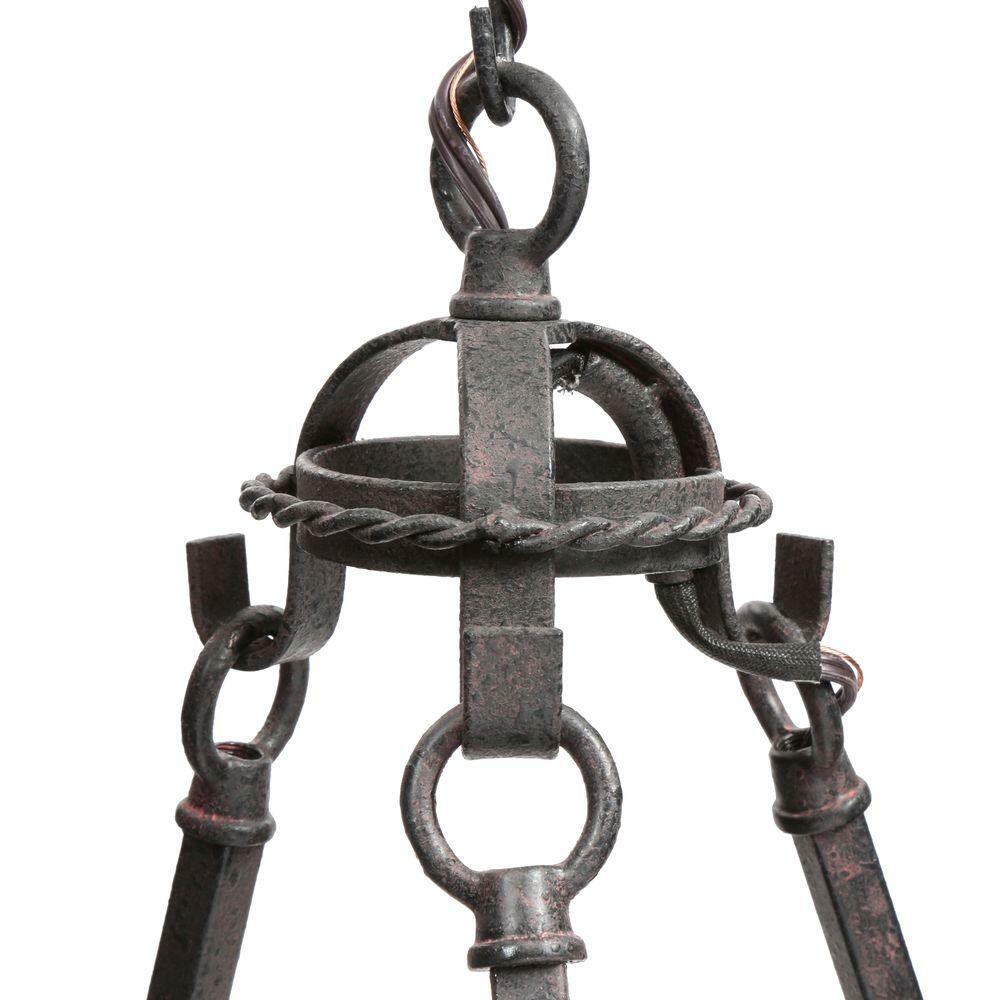 New World Imports Chaumont Collection 6-Light Textured Rust Dimmable Chandelier