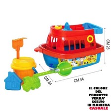 SET GIOCO BARCA CON SECCHIELLO E ACCESSORI X BAMBINI GIOCO MARE SPIAGGIA
