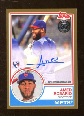 Amed Rosario 2018 Topps Gold #83A-AS Auto 6/50 1983 Mets 52858 | eBay