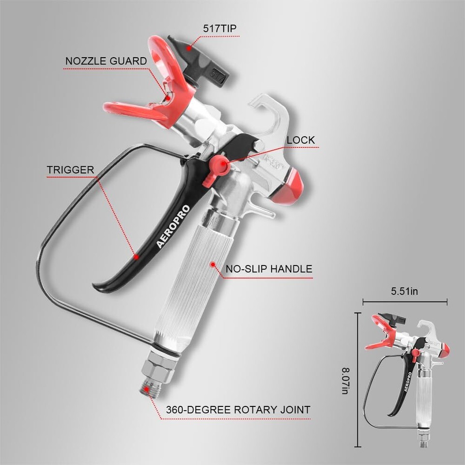 Tools Airless Paint Sprayer Gun with 5 Spray Tips & 10 Filters,3600PSI