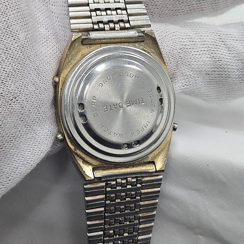 Delta Impex Corp Vintage Digital Gold Tone Watch Date/Time LCD Parts/Repair - Picture 4 of 7