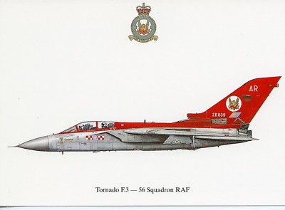 RAF TORNADO F3  - 56 SQUADRON  POSTCARD