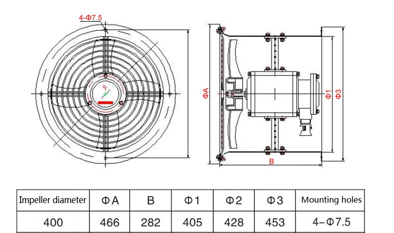 Explosion Proof Fan Blower Axial Fan Spray Booth Paint Fume Exhaust Fan 220V - Image 4 of 4