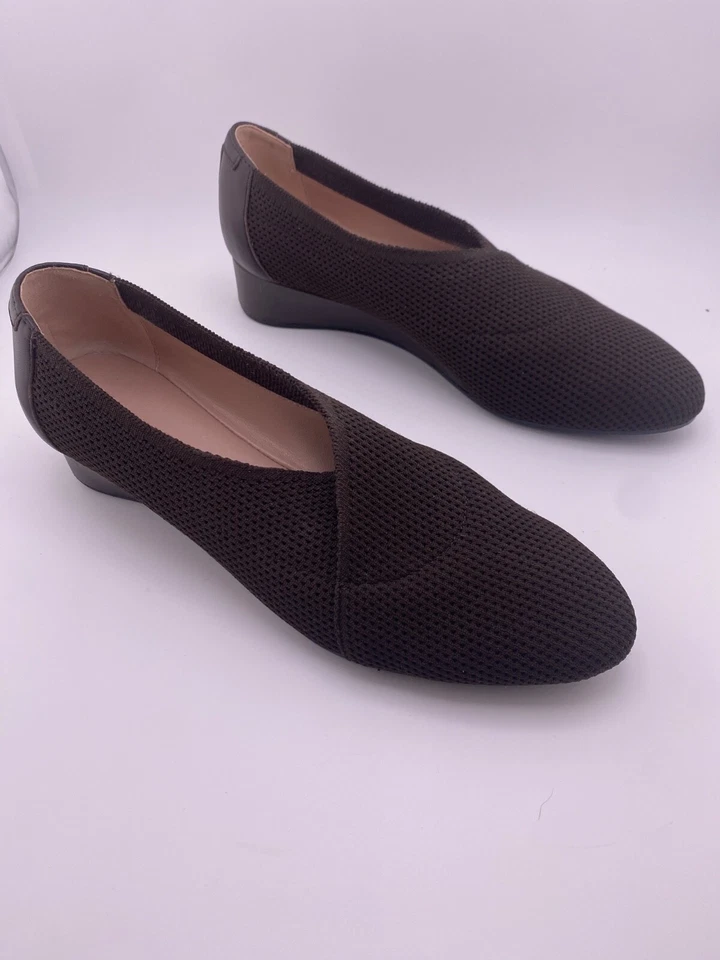 Taryn Rose Collection Brown Fabric Slip On Wedge Heels US Size 9 M - Image 2 of 4