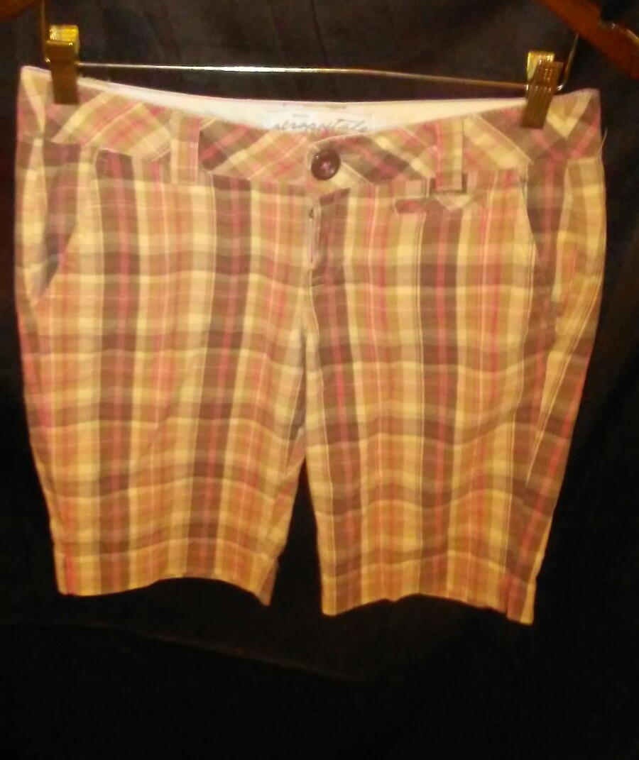 2 Pair Women's Plaid Bermuda Shorts Aeropostale & Old Navy Favorite Khakis sz 4 eBay