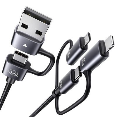 240W Multi Charging Cable, 4Ft 6-In-1 USB C Cable Fast Charging Cords with USB-C