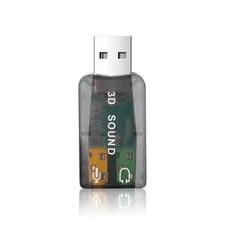 USB 2.0 Sound Card External 5.1 Channel 3D Mic Speaker Virtual Audio PC Adapter