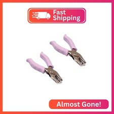 1/4 inch Single Hole Punch 2pcs Metal Handheld Small Paper Punch with Soft Grip
