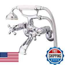Kingston Brass KS266C Kingston Wall Mount Clawfoot Tub Faucet with Hand Shower,
