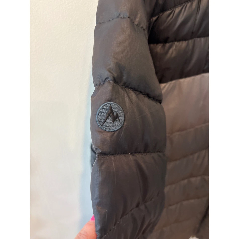 Chaqueta acolchada Marmot 600 Fill negra gris cremallera completa para hombre talla grande Foto 3 de 4