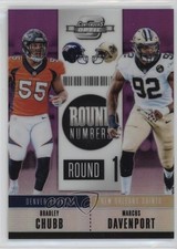 2018 Contenders Optic Purple Prizm 41/99 Bradley Chubb Marcus Davenport 1k9t