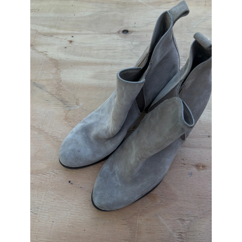 Botines Michael Kors Gamuza Tacón Bloque Taupe Talla 7.5M Para Mujer Foto 2 de 4