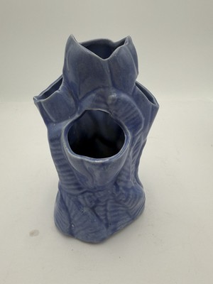 Vintage MCM Mid Century Arkansas Niloak Pottery Tulip Flower Sky Blue Vase   C26