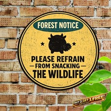 Do Not Feed The Sasquatch Funny Forest Metal Tin Sign Cabin Decor 8x12