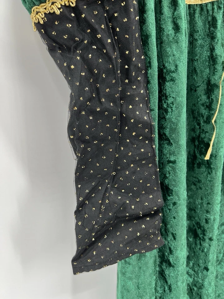 Vestido Disfraz Vintage Charades XL Terciopelo Verde Julieta Renacimiento Vestido Medieval Foto 3 de 4