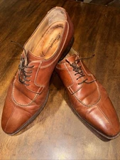 Santoni Men's Brown Leather Split Toe Derby with Commando Sole UK10/US11D  VGUC