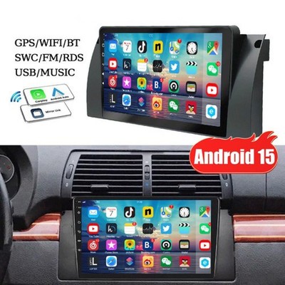 Android 15 Autoradio GPS NAVI WIFI BT RDS USB 2+32GB für BMW 5er E39 X5 E53 M5