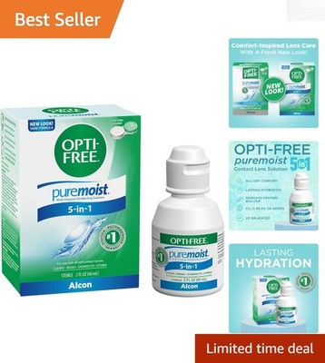 Puremoist 2 Fl Oz Contact Lens Cleaning Solution with Exclusive Hydraglyde